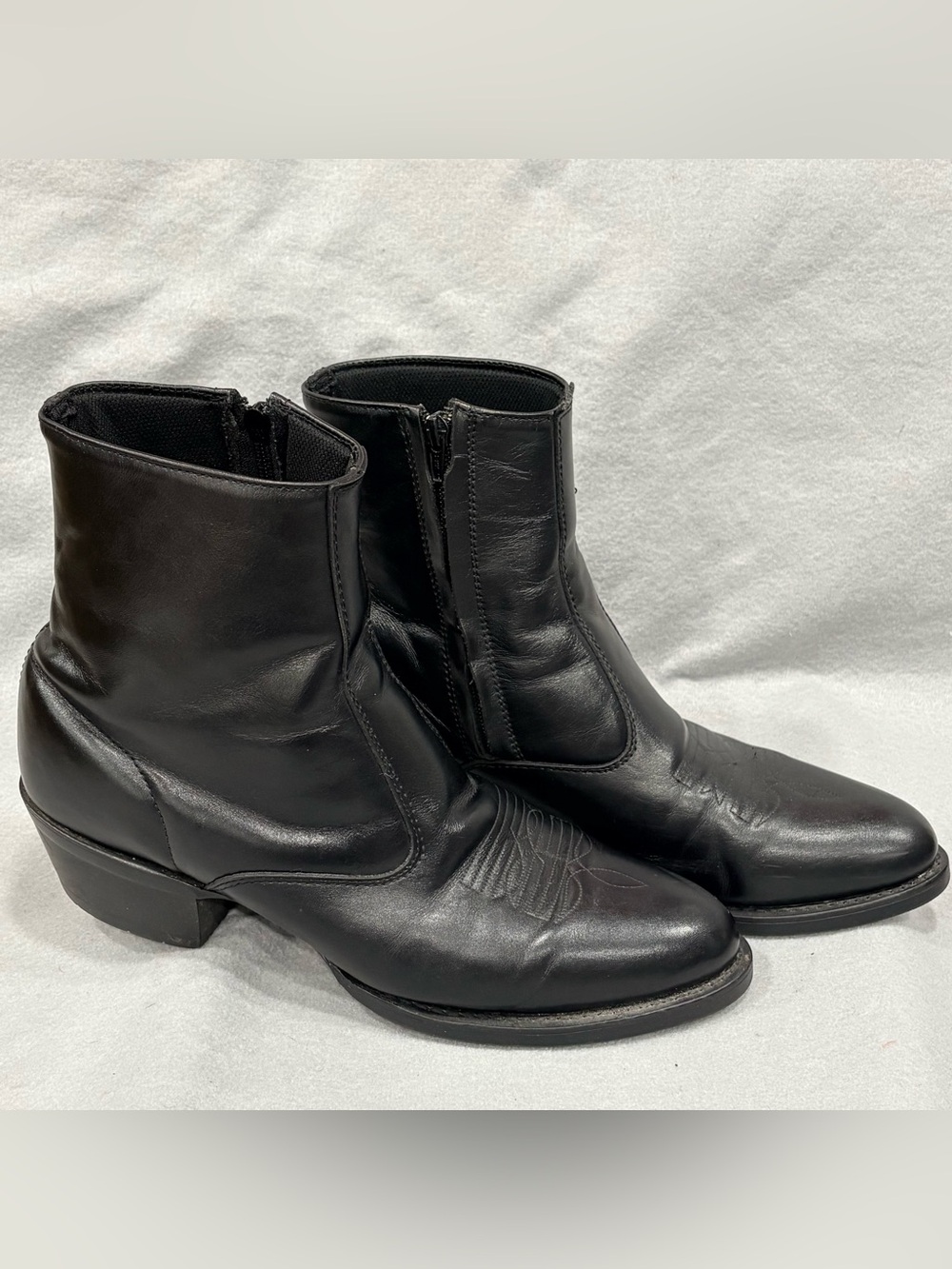 LAREDO MEN'S SIDE ZIPPER WESTERN BOOTS - ROUND TOE Black Men’s Sz 11D - Picture 3 of 10